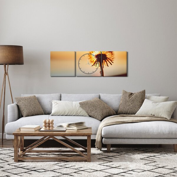 Obraz Púpavy v západe slnka (s hodinami) (90x30 cm)
