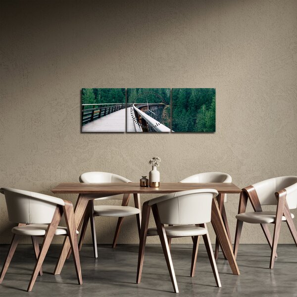 Obraz - Most k vrcholkom stromov (s hodinami) (90x30 cm)
