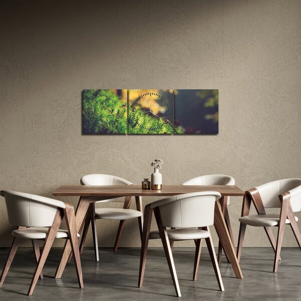 Obraz machu s hubou (s hodinami) (90x30 cm)