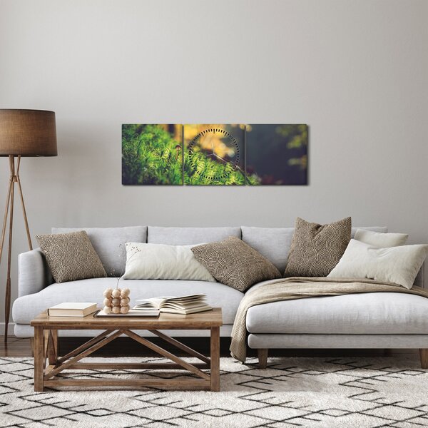 Obraz machu s hubou (s hodinami) (90x30 cm)