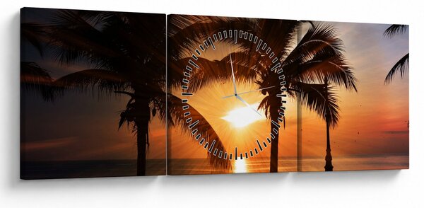 Obraz - Výhľad na more (s hodinami) (90x30 cm)
