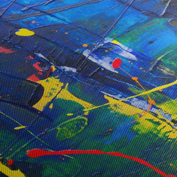 Obraz - Abstrakcia (s hodinami) (90x30 cm)