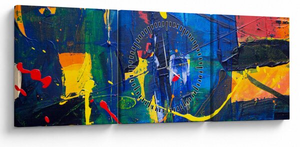 Obraz - Abstrakcia (s hodinami) (90x30 cm)