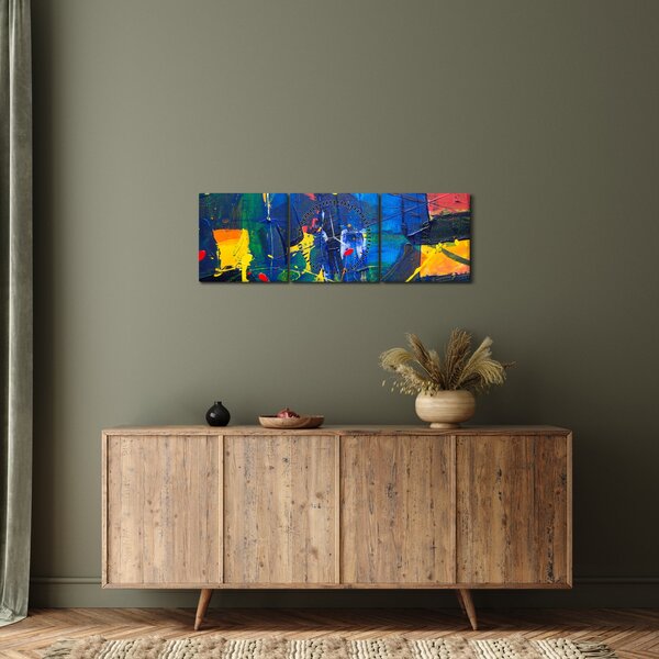 Obraz - Abstrakcia (s hodinami) (90x30 cm)