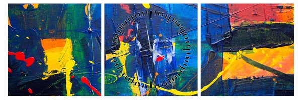 Obraz - Abstrakcia (s hodinami) (90x30 cm)