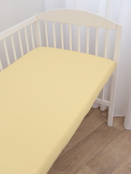 Jersey plachta do postieľky Classic 70 × 140 cm - pastelová žltá