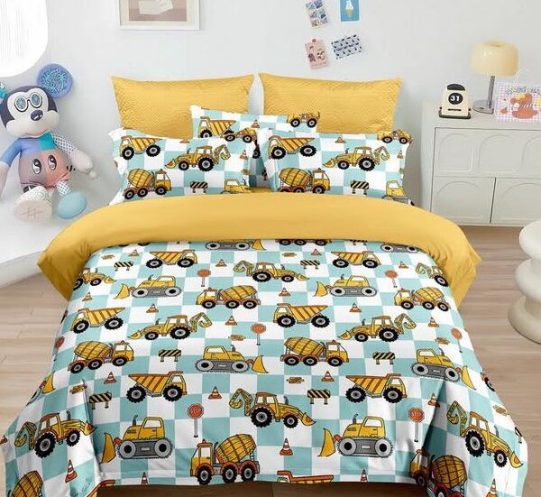 Detské obliečky z mikrovlákna BUILDERS farebné Rozmer obliečky: 70 x 80 cm | 140 x 200 cm