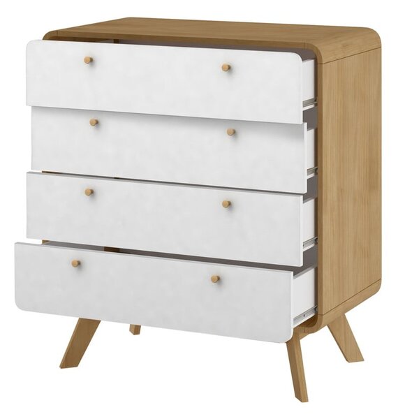 Vysoká komoda v dekore duba v bielo-prírodnej farbe 80x88 cm Caitlin – Støraa