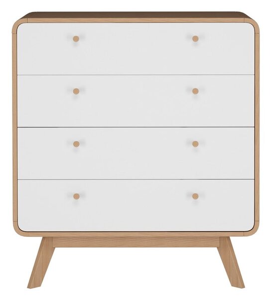 Vysoká komoda v dekore duba v bielo-prírodnej farbe 80x88 cm Caitlin – Støraa