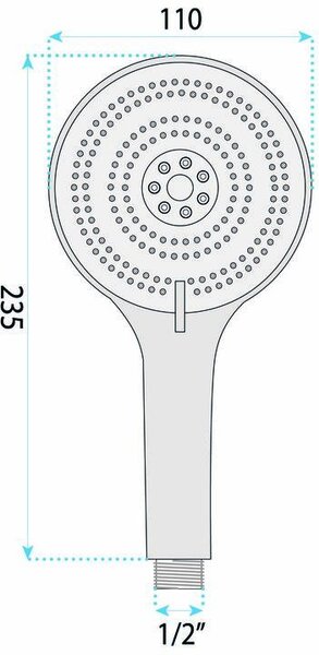 Sprchová hlavica REA JS-019 BRUSH NICKLE