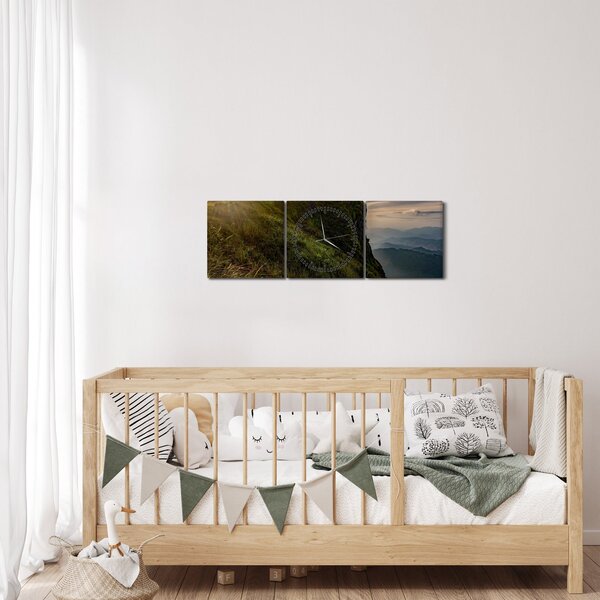 Obraz žien na útese (s hodinami) (90x30 cm)