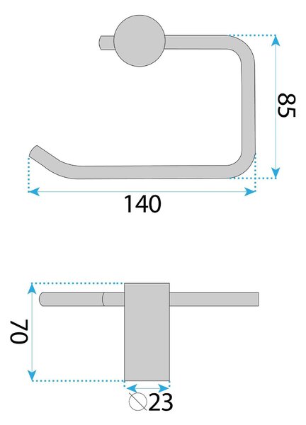 Rea Otto, nástenný držiak na toaletný papier A62309, chrómová, REA-42015