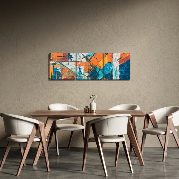 Obraz - Abstrakcia (s hodinami) (90x30 cm)