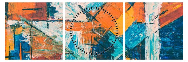Obraz - Abstrakcia (s hodinami) (90x30 cm)