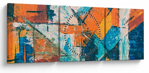 Obraz - Abstrakcia (s hodinami) (90x30 cm)