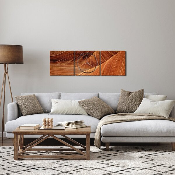 Obraz - Červený piesok (s hodinami) (90x30 cm)