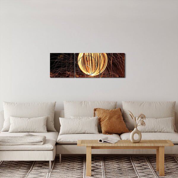 Obraz - Maľovanie svetlom (s hodinami) (90x30 cm)