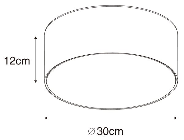 Moderné stropné svietidlo žlté so zlatým vnútrom 30 cm - Drum