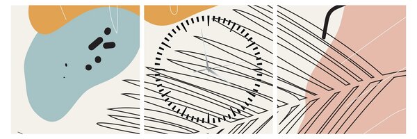 Obraz - Ilustrácia listu (s hodinami) (90x30 cm)