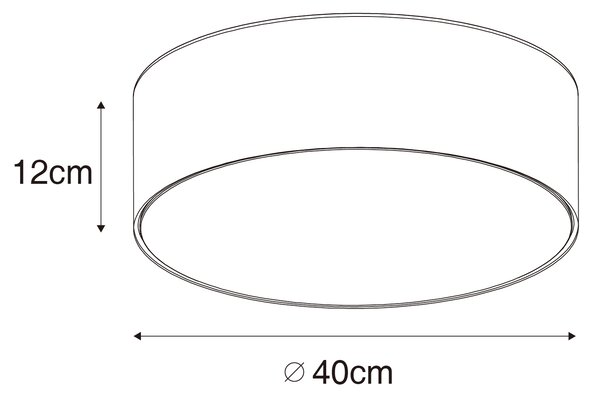 Moderné stropné svietidlo ružové 40 cm so zlatým vnútrom - Drum
