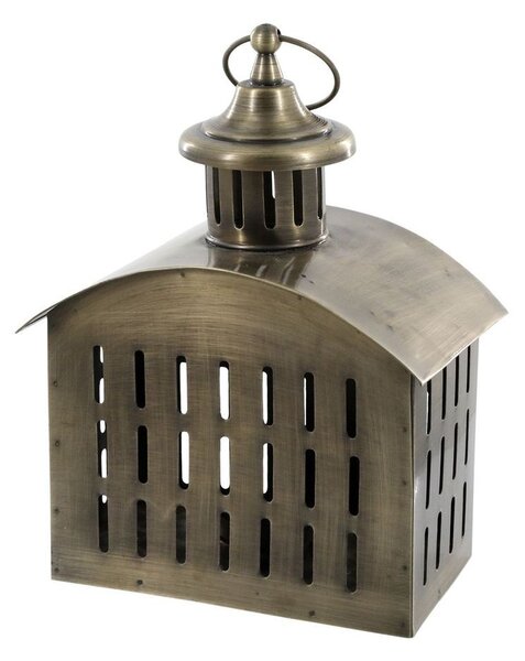 Mosadzná antik kovová lampáš Mirriane - 16*11*23 cm - Chic Antique