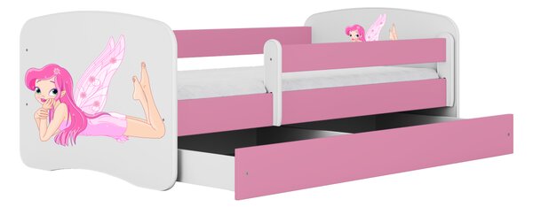 Kocot kids Detská posteľ Babydreams víla s krídlami ružová, variant 70x140, bez šuplíků, bez matrace