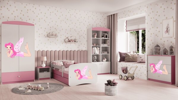 Kocot kids Detská posteľ Babydreams víla s krídlami ružová, variant 70x140, bez šuplíků, bez matrace