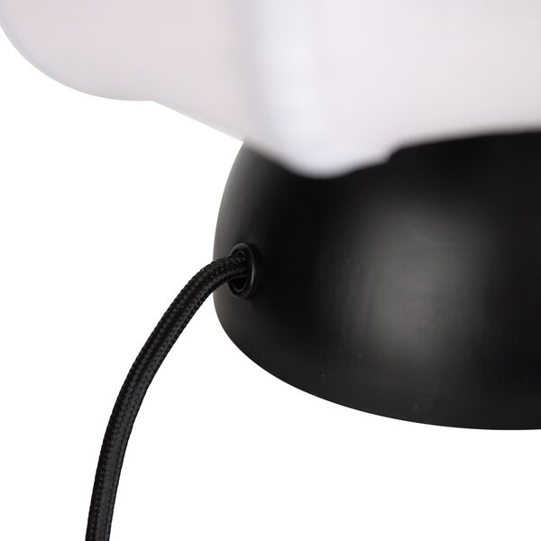 Japandi stolná lampa čierna s bielym tienidlom - Nori