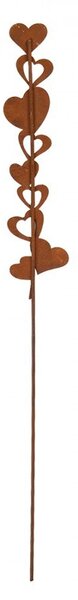 Rustikálny hrdzavý zápich srdiečka Hearts Rust - 6*1*28 cm - Clayre & Eef