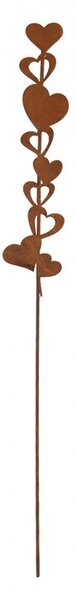 Rustikálny hrdzavý zápich srdiečka Hearts Rust - 6*1*28 cm - Clayre & Eef