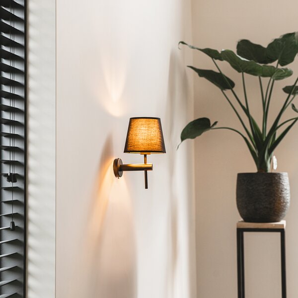Moderná nástenná lampa čierna - Pluk