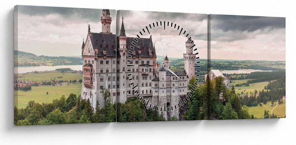 Obraz - Zámok na skalách (s hodinami) (90x30 cm)