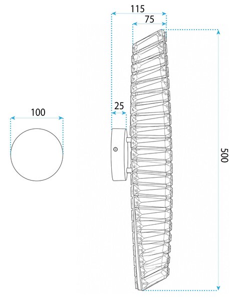 Toolight Toolight, nástenné LED svietidlo, APP1951-W, 1000lm, 4000K, IP20, zlatá matná, OSW-63008