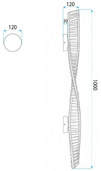 Toolight Toolight, nástenné LED svietidlo, APP1952-W, 2000lm, 36W, IP20, zlatá matná, OSW-63009