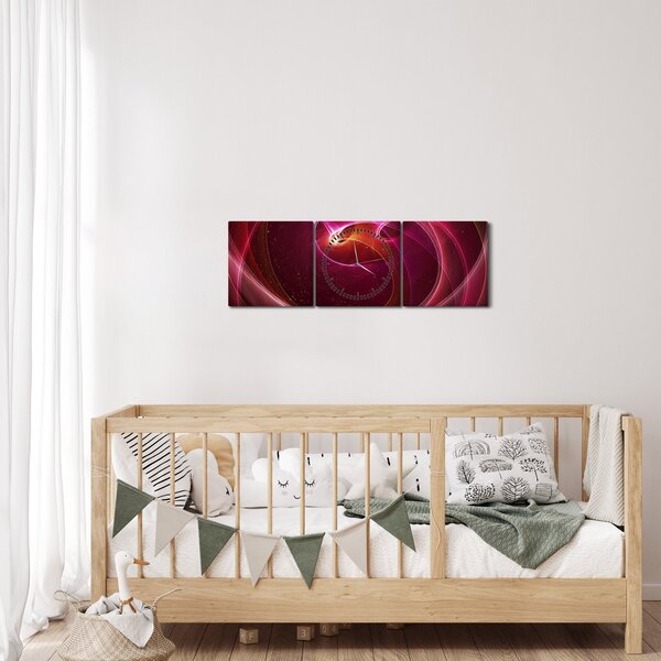 Obraz - Svetelné linky (s hodinami) (90x30 cm)