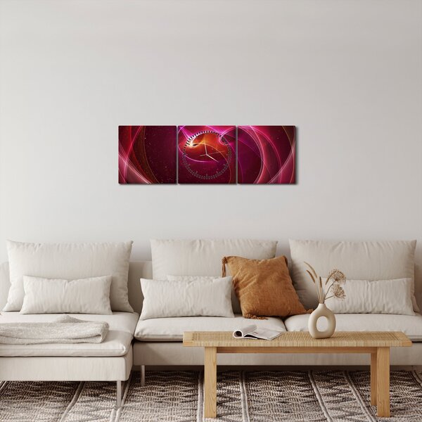 Obraz - Svetelné linky (s hodinami) (90x30 cm)