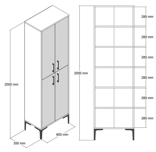 Hanah Home Stojan na topánky Berlin 60x200 cm antracit/orech