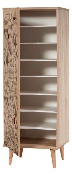 Hanah Home Stojan na topánky Filinta Birds 50x135 cm dub sonoma