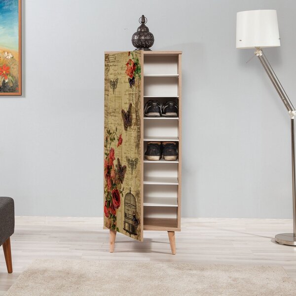 Hanah Home Stojan na topánky Filinta Butterflies 50x135 cm dub sonoma