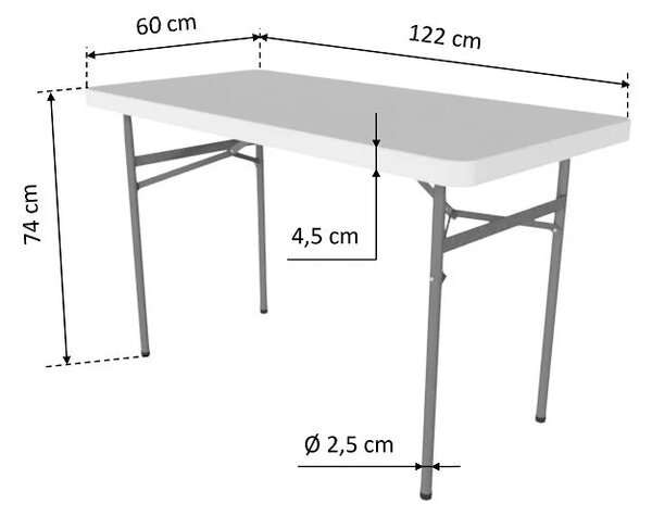 TENTino Záhradný set GARDEN - STÔL 122x60 POL + 4x STOLIČKA