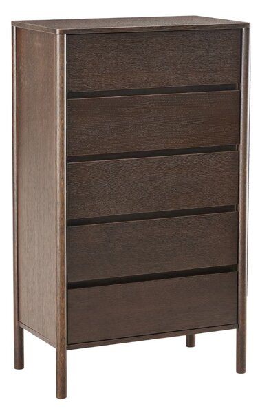 Vysoká komoda Blair s 5 zásuvkami (CD02) údený dub 70x118 cm