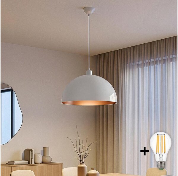 Brilagi - LED luster na lanku METALO 1xE27/40W/230V pr. 40 cm biela/medená