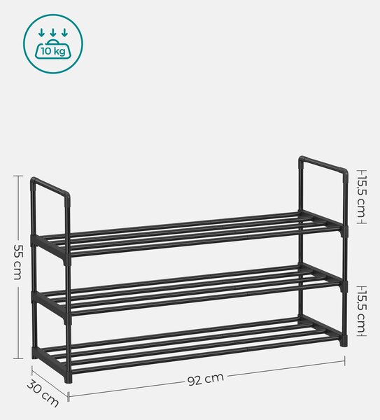 REGÁL NA TOPÁNKY, čierna, 92/55/30 cm Boxxx - Online Only drobný nábytok, Online Only