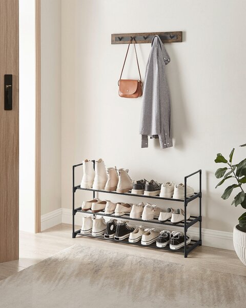 REGÁL NA TOPÁNKY, čierna, 92/55/30 cm Boxxx - Online Only drobný nábytok, Online Only