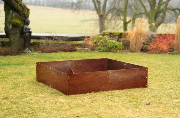 Vivo Vyvýšený záhon 148 x 148 x 36 cm, corten CORGARDEN 1013