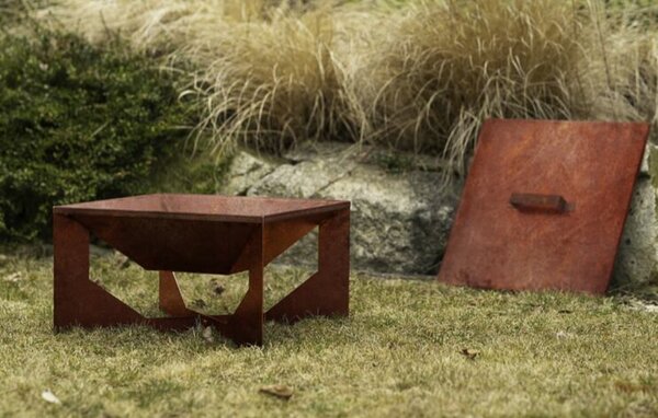 Veko na záhradné ohnisko 50 × 50 × 1 cm, corten CORGARDEN 1019
