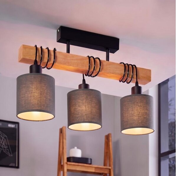 Brilagi - Prisadený luster NUBILA 3xE27/60W/230V borovica/antracit