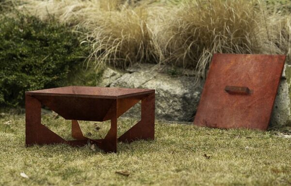 Veko na záhradné ohnisko 70 x 70 x 1 cm, corten CORGARDEN 1020