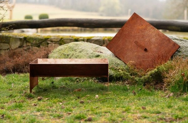 Veko na záhradné ohnisko 70 x 50 x 1 cm, corten CORGARDEN 1021