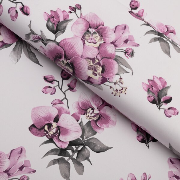 Biante Bavlnené prestieranie na stôl Sandra SA-623 Lila orchidey na bielom 30x40 cm